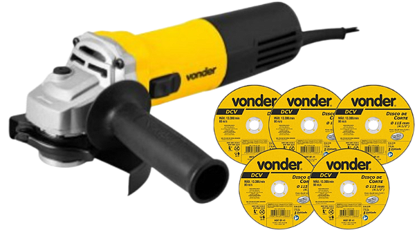 Esmerilhadeira Ang EAV905V VONDER 900W 220V Vel Var+5 discos