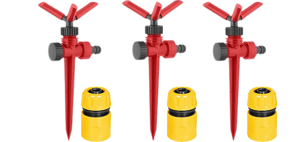 Kit 3 Irrigador giratório espiga NOVE54 + 3 engate rápido