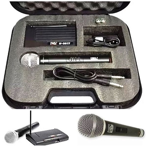 Microfone sem fio UHF  U-8017 JWl - mão