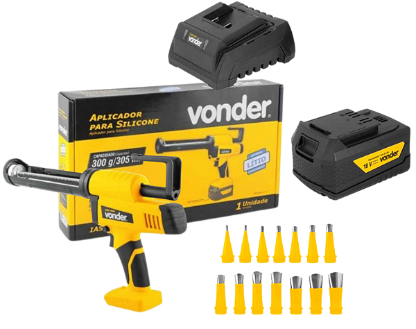 Aplicador Silicone IASV 1830 Vonder +1 Bat 4Ah Vonder+ Bicos