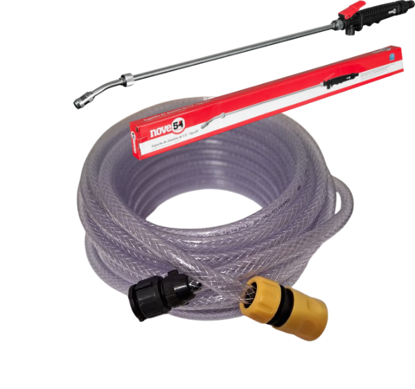 Esguicho de alumínio 1/2" tipo jet 76cm NOVE54+Mangueira 20m