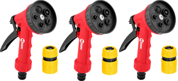 Esguicho plástico jardim 5 funções NOVE54+engate 1/2" 3 unid