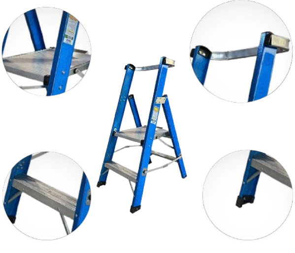 Escada Plataforma Profissional 0,60m Fibra/Alumínio Wbertolo