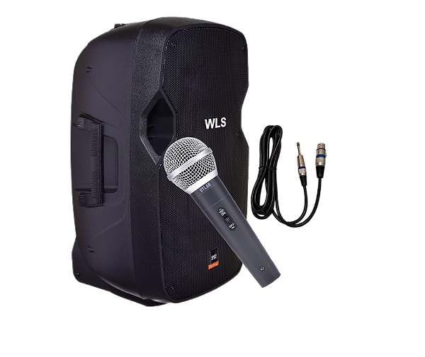Caixa Acústica WLS S12 Ativa com Bluetooth + Microfone c/fio