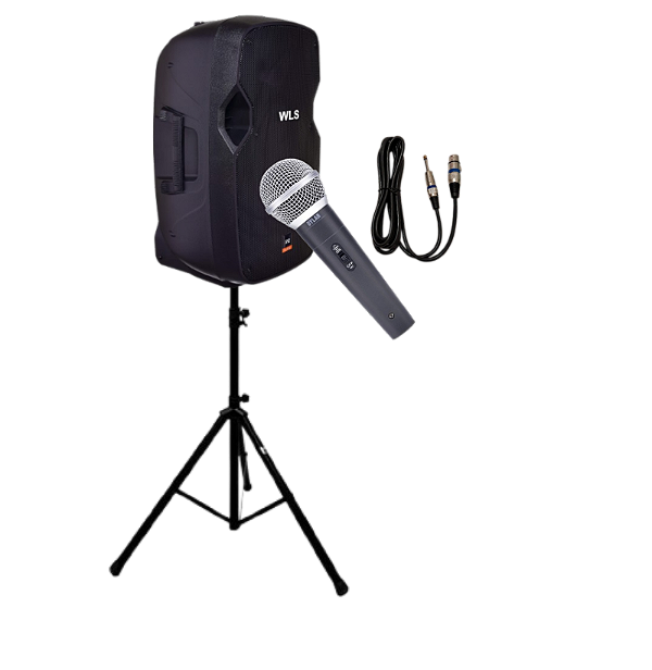 Caixa Acústica WLS S12 Ativa c/ BT + Tripé + Microfone c/fio
