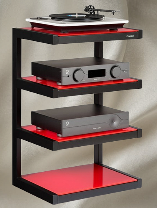 Rack Norstone HIFI ESSE c/ Prateleiras de Vidro Cor Vermelho