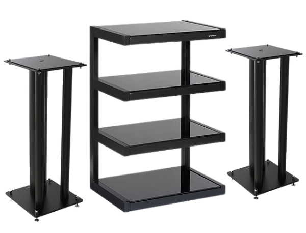 Rack Norstone HIFI ESSE c/ Vidro Preto + Pedestal Stylum