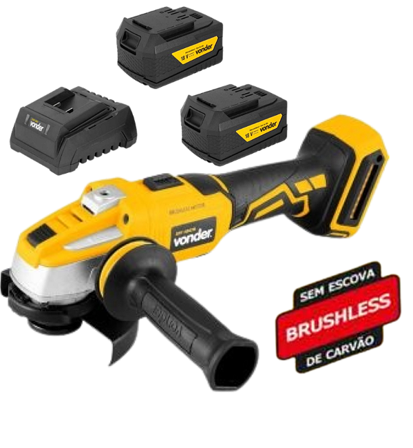 Esmerilhadeira 4.1/2" Brushless IEV 1847B + 2 Bat 4Ah VONDER