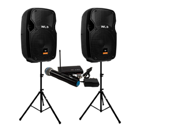 Caixa Acústica WLS S8 Ativa BT + Cx Pas + Mic s/fio + Tripé