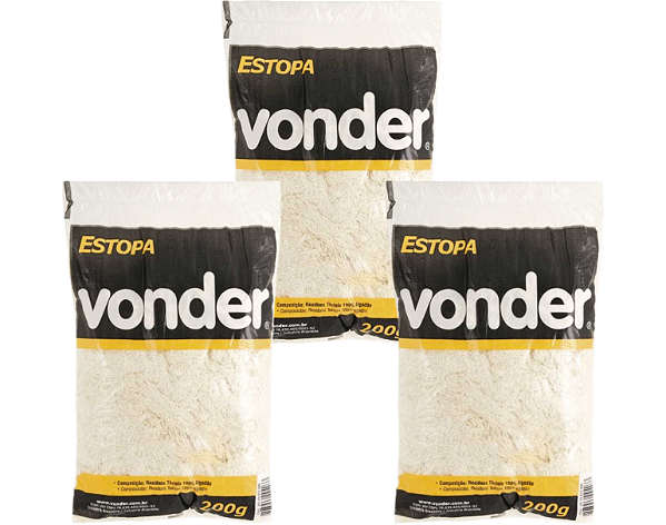 Estopa branca para polimento embalagem 200 g VONDER 3 unid