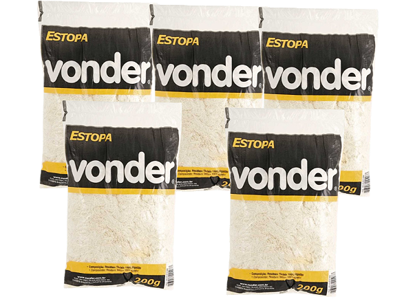 Estopa branca para polimento embalagem 200 g VONDER 5 unid