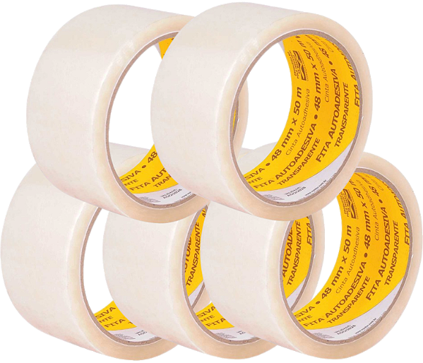 Fita adesiva 48 mm x 50 m, transparente, VONDER 5 unidades