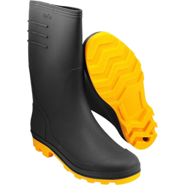 Bota Galocha PVC com forro solado amarelo impermeável VONDER