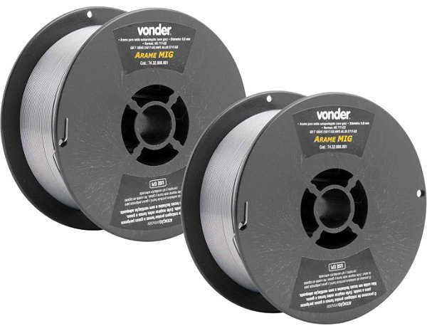 Arame Autoprotegido 0,8 mm Sem Gás p/ Solda Mig 2 kg VONDER