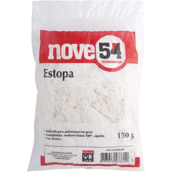 Estopa branca para polimento embalagem com 150g NOVE54