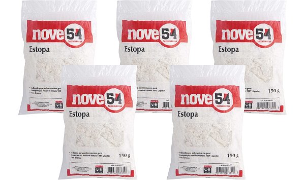 Estopa branca p/ polimento embalagem com 150g NOVE54 5 Unid
