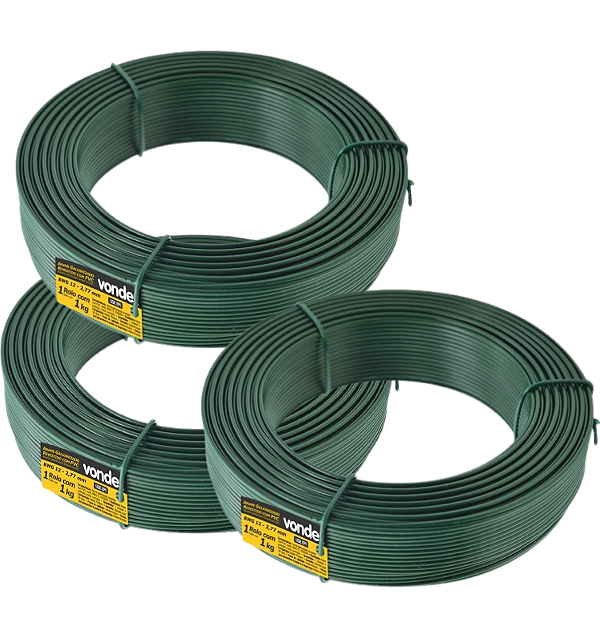 Arame revestido com PVC verde BWG 12 VONDER 3 kg