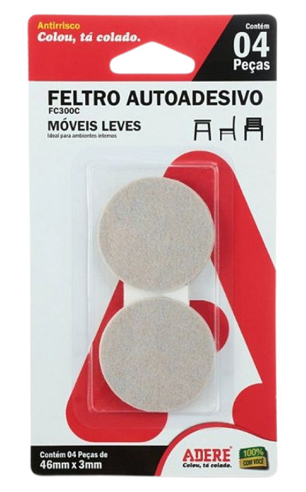 Feltro Protetor Antirrisco Adere FC300C 46x3mm - 4 peças