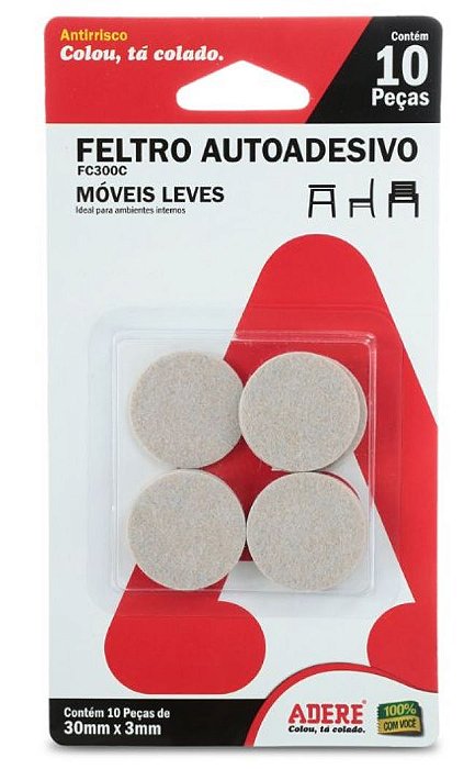 Feltro Protetor Antirrisco Adere FC300C 30x3mm - 10 peças