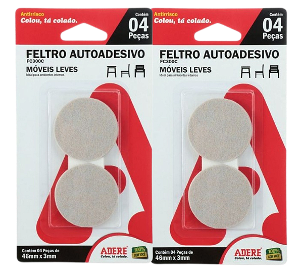 Feltro Protetor Antirrisco Adere FC300C 46x3mm - 8 peças