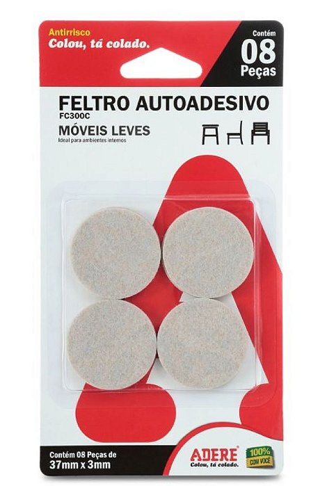 Feltro Protetor Antirrisco Adere FC300C 37x3mm - 8 peças