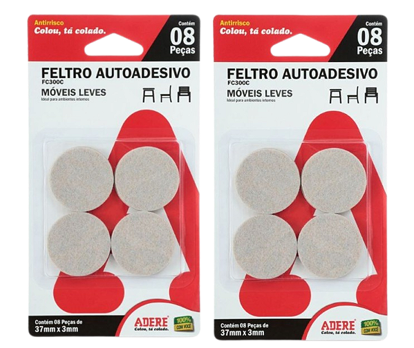 Feltro Protetor Antirrisco Adere FC300C 37x3mm - 16 peças