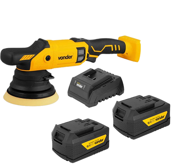 Politriz roto-orbital Brushless IPRV 1855 VONDER + 2 Bat 2Ah