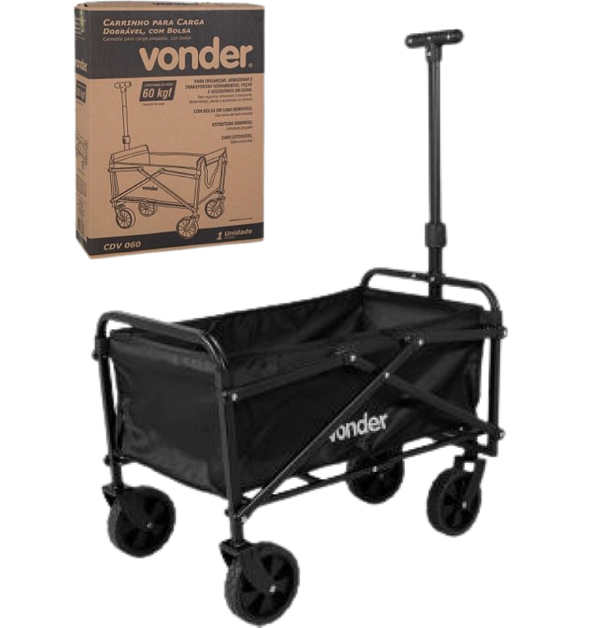 Carrinho para carga dobrável com bolsa 60 kgf CDV 060 VONDER
