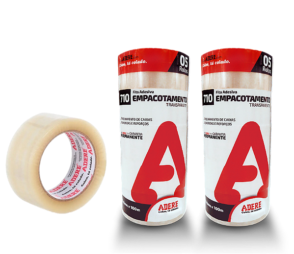 Fita Adesiva Transparente 48 mm x 100m Adere 710 Kit 10 unid