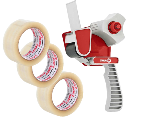 Aplicador de fita 50 mm NOVE54 + 3 fitas adesivas Adere 100m
