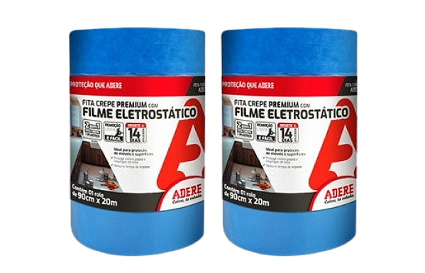 Filme Eletrostático Fita Crepe Premium 90cm x 20m Adere 2pçs