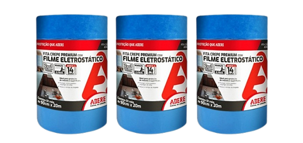 Filme Eletrostático Fita Crepe Premium 90cm x 20m Adere 3pçs