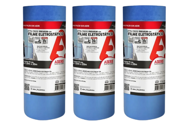 Filme Eletrostático Fita Crepe Premium 1,5m x 20m Adere 3 pç