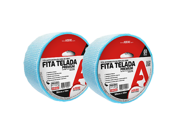 Fita Adesiva Telada Adere 9x9 fibra de vidro 50mmx45m - 2 pç