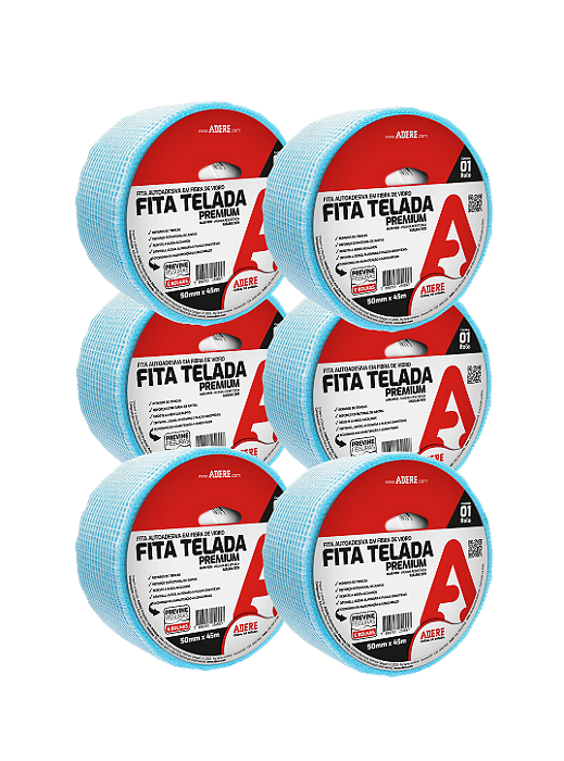 Fita Adesiva Telada Adere 9x9 fibra de vidro 50mmx45m - 6 pç