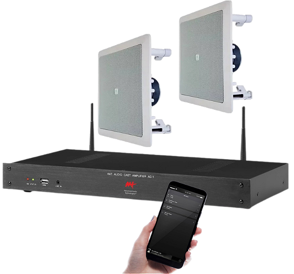 Amplificador AAT AC-1 G2 BT / Wifi - Kit Som 2 Caixas JBL