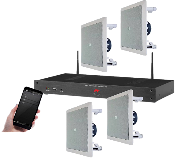 Amplificador AAT AC-1 G2 BT / Wifi - Kit Som 4 Caixas JBL