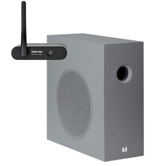 Subwoofer Slim Ativo 8¨AAT Cor Cinza + Kit Áudio sem Fio