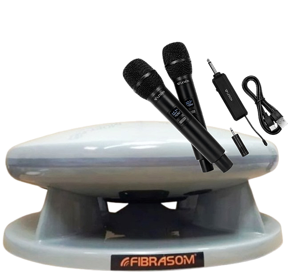 Caixa de Propaganda Volante Fibrasom PV-350 + 2 Mic sem fio
