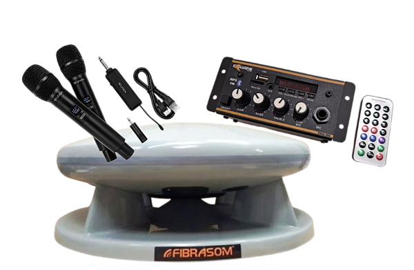 Caixa Propaganda Fibrasom PV 350 + Mixer + 2 Mic sem Fio