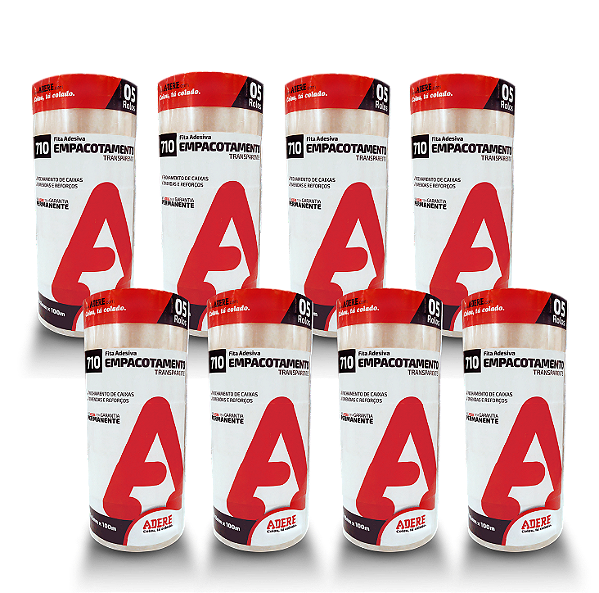 Fita Adesiva Transparente 48 mm x 100m Adere 710 Kit 40 unid