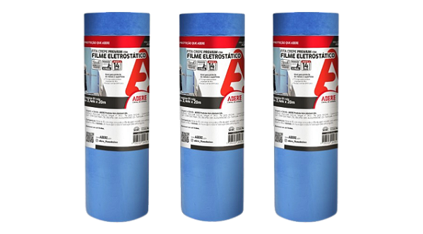 Filme Eletrostático c/ Fita Crepe Premium 2,4mX20m Adere 3pç
