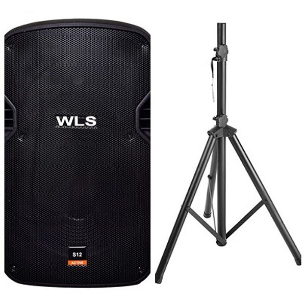 Caixa Acústica WLS S12 Ativa Bluetooth + Pedestal 1,80m