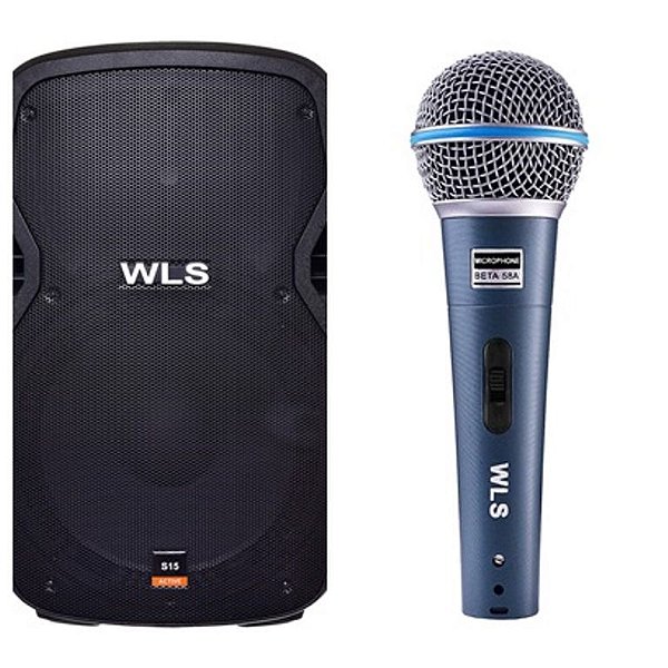 Caixa Acústica WLS S12  Ativa com Bluetooth + Microfone M58A