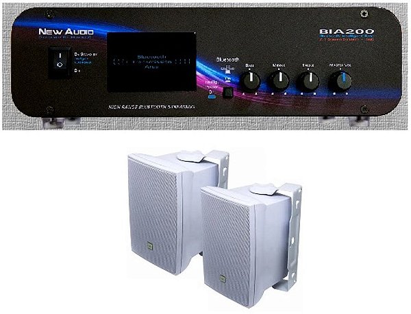 Amplificador New Áudio BIA 200 BT Estéreo + 2 Cxs C321B