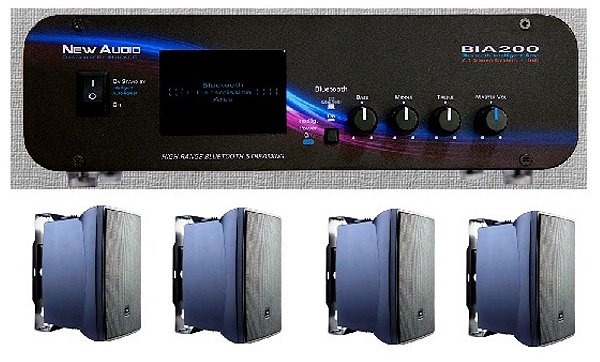 Amplificador New Áudio BIA 200 BT 2.1 Estéreo + 4 Cxs JBL C321P