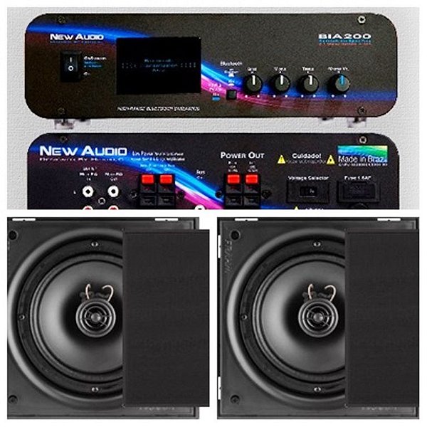 Amplificador New Áudio BIA 200 BT 2.1 +2 Cxs Frahm  Black