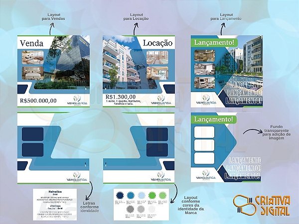 Mídia kit - Modelo de 3 artes Personalizaveis