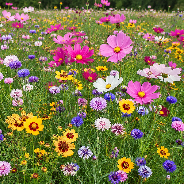 Mix 300 Sementes de Flores Fáceis de Cultivar – Cosmos, Caliopsis, Centáurea e Zínia