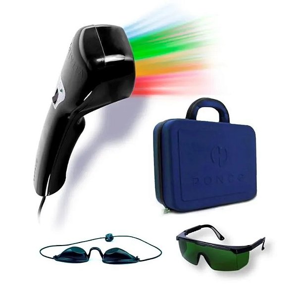APARELHO PARA FOTOTERAPIA VITALITY PLUS 4 CORES - APARELHO: PRETO, MALETA: AZUL MARINHO